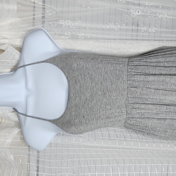 2/$25 or 3/$30 Jersey Knit Heather Grey Racer Back Maxi Dress Swim Cover-up SzS - Picture 3 of 7